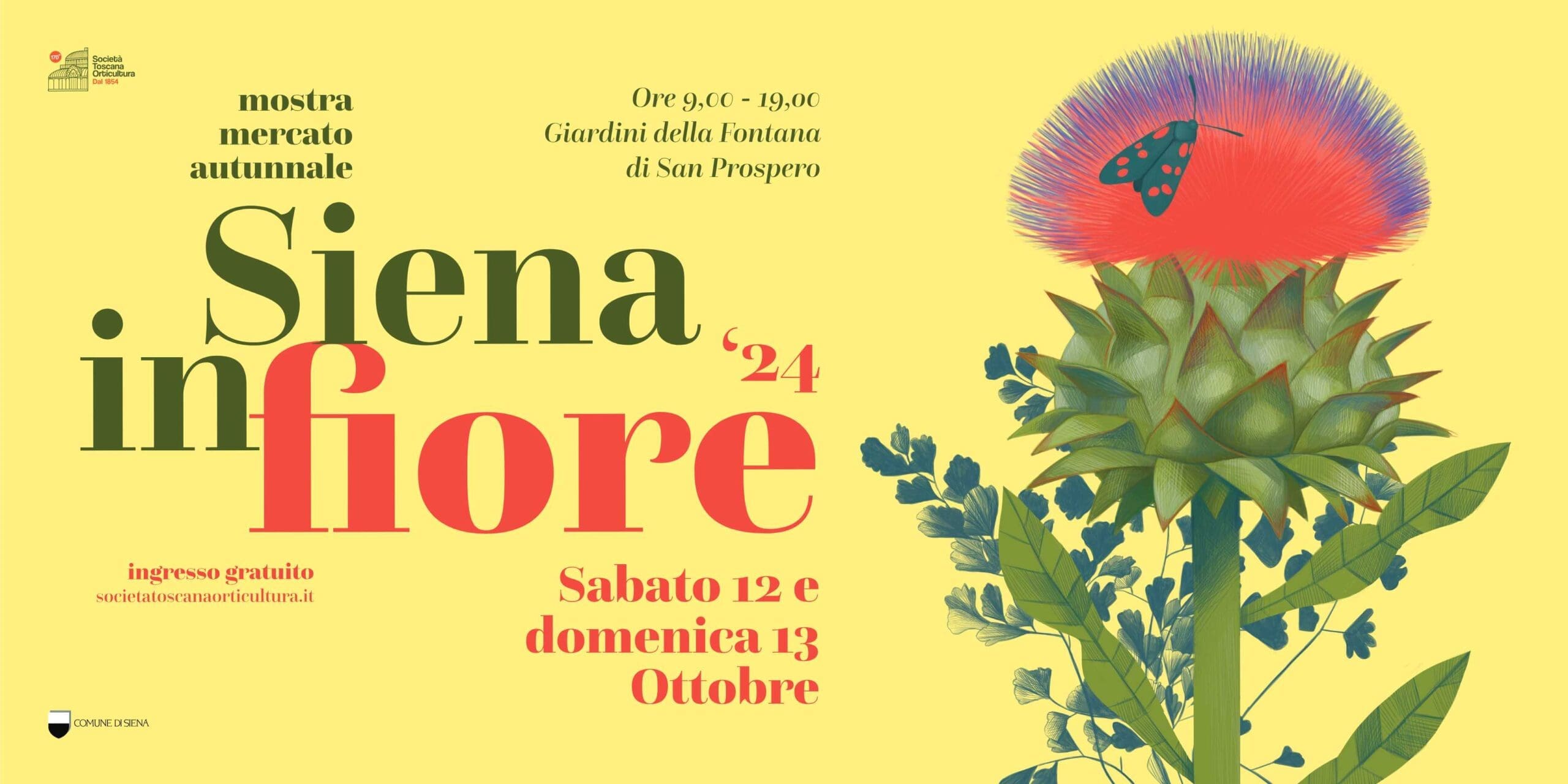 Mostra mercato primaverile Siena in fiore 2024 dal 10 al 12 maggio.